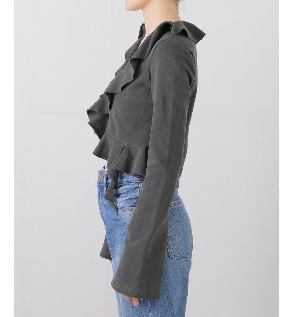 PULP「【Geek Office / ギークオフィス】s/e/o / エスイーオー RUFFLE DYE JERSEY BLOUSE」|Tシャツ・カットソー|