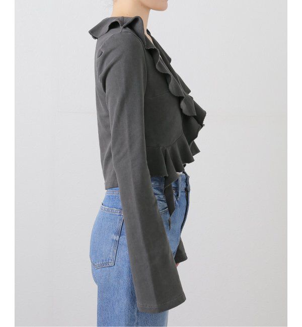 PULP「【Geek Office / ギークオフィス】s/e/o / エスイーオー RUFFLE DYE JERSEY BLOUSE」|Tシャツ・カットソー|