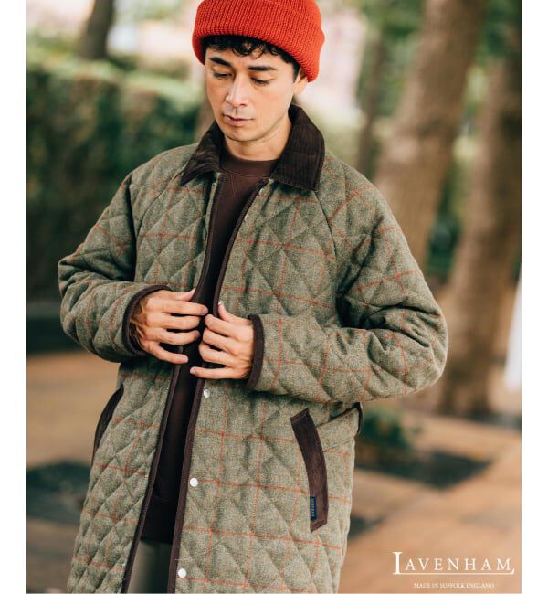 EDIFICE「LAVENHAM (ラベンハム) 別注 Belted Chantry (ウィンドウペン)」|その他|カーキ