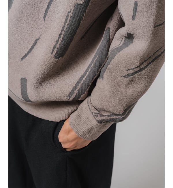 EDIFICE「ジャガード シェニール ヤーン クルーネック プルオーバー」|ニット・セーター|