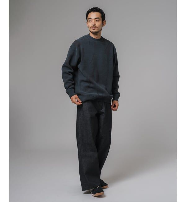 EDIFICE「ジャガード シェニール ヤーン クルーネック プルオーバー」|ニット・セーター|