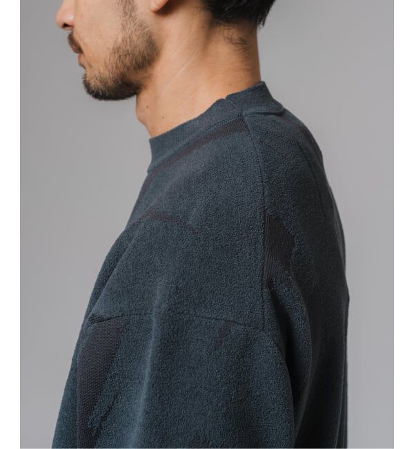 EDIFICE「ジャガード シェニール ヤーン クルーネック プルオーバー」|ニット・セーター|