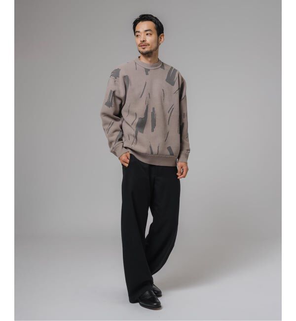 EDIFICE「ジャガード シェニール ヤーン クルーネック プルオーバー」|ニット・セーター|