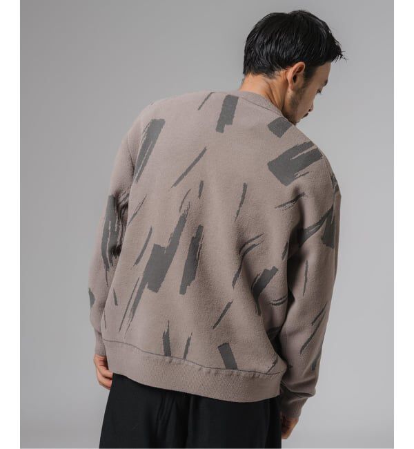 EDIFICE「ジャガード シェニール ヤーン クルーネック プルオーバー」|ニット・セーター|