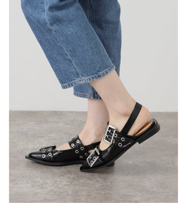 PULP「GANNI / ガニー Feminine Buckle Ballerina Naplack」|サンダル|