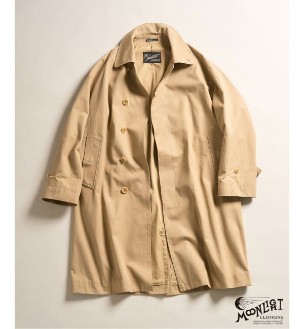 417 EDIFICE「【MOONLIGHT CLOTHING】 Balmacaan coat / バルマカーンコート」|ステンカラーコート|ベージュ