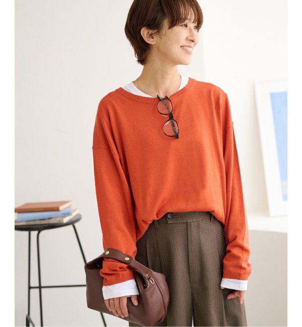 JOURNAL STANDARD relume「《WEB限定追加4/2枚セット》3WAYレイヤードニットプルオーバー」|ニット・セーター|オレンジ