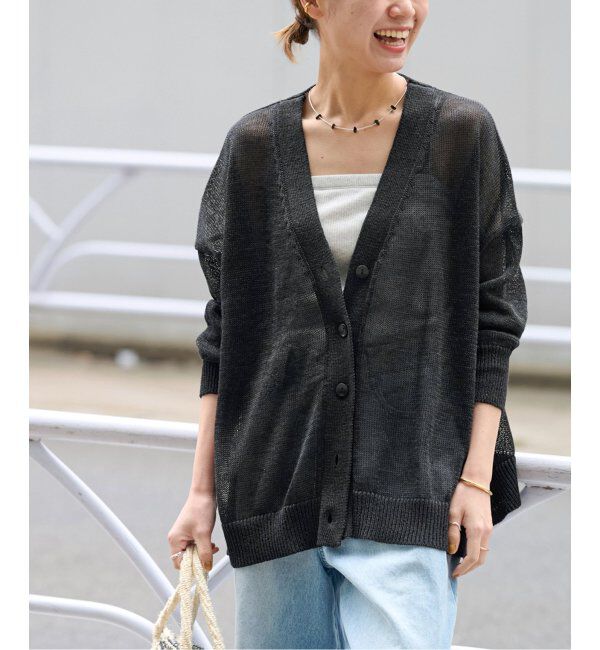 JOURNAL STANDARD relume「《追加》PEリネンルーズVカーディガン」|カーディガン|ブラック
