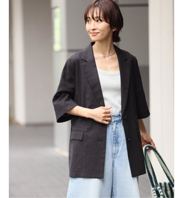 JOURNAL STANDARD relume「《追加》リネンコットンハーフスリーブジャケット」|テーラードジャケット|