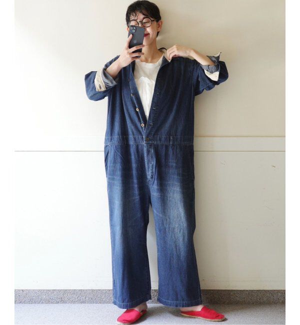 journal standard luxe「8OZデニムテーパーオールインワン」|オールインワン|ネイビー B