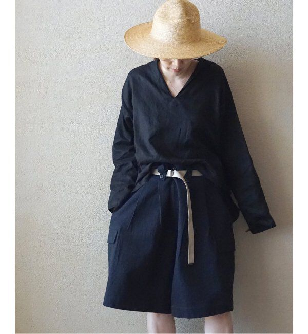 journal standard luxe「《追加》ソフトリネン セーラーシャツ」|シャツ・ブラウス|ブラック