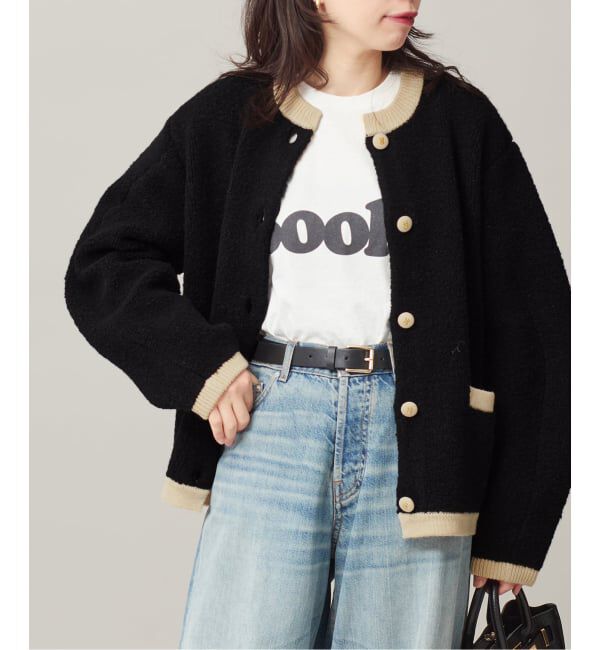 journal standard L'essage「《SP》【金子綾さん着用】バイカラーボアカーディガン」|カーディガン|