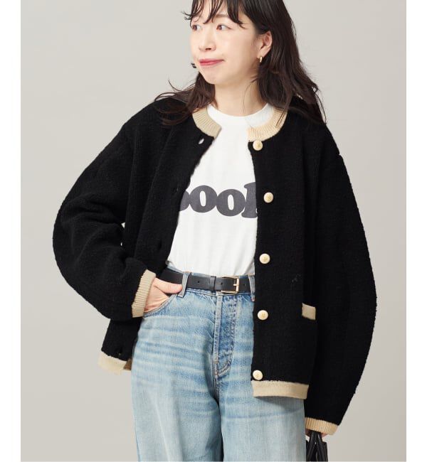 journal standard L'essage「《SP》【金子綾さん着用】バイカラーボアカーディガン」|カーディガン|