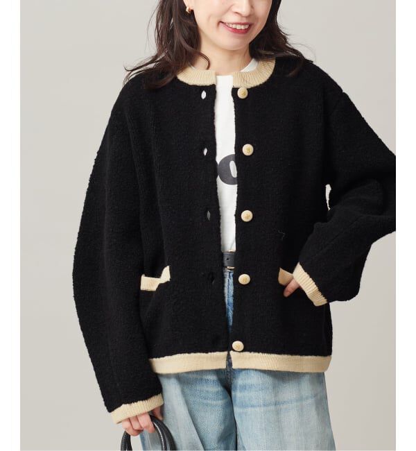journal standard L'essage「《SP》【金子綾さん着用】バイカラーボアカーディガン」|カーディガン|