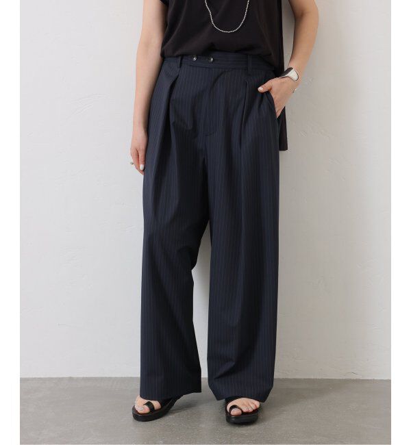 journal standard luxe「TRストレッチ 1タックパンツ」|スラックス|ネイビー