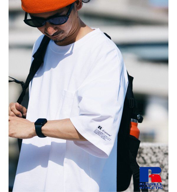 JOURNAL STANDARD relume「吸水速乾 RUSSELL ATHLETIC 別注 Dri-Power(R) BIG Tシャツ」|Tシャツ・カットソー|ホワイト