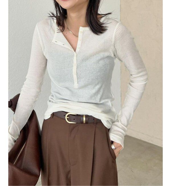 JOURNAL STANDARD「《追加》シアーテレコヘンリーネックプルオーバー」|Tシャツ・カットソー|ホワイト A