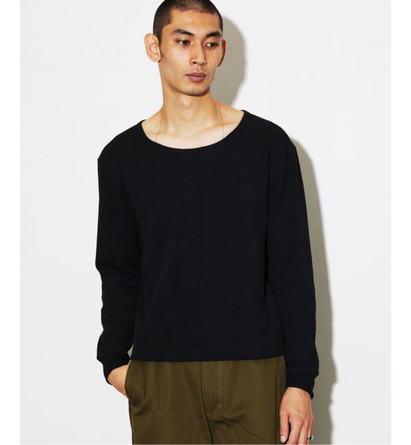 JOURNAL STANDARD「ワイド ネック サーマル ロンT」|Tシャツ・カットソー|ブラック