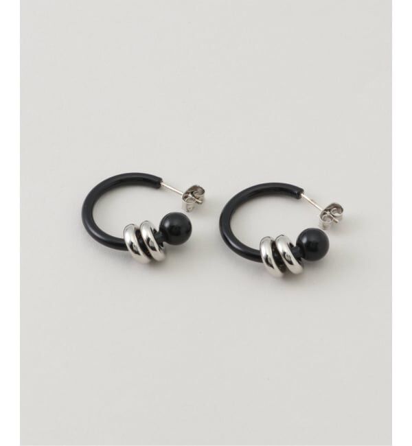 Oriens JOURNAL STANDARD「【JUSTINE CLENQUET】ALAN LACQUERED EARRINGS：ピアス（両耳）」|ピアス|ブラック