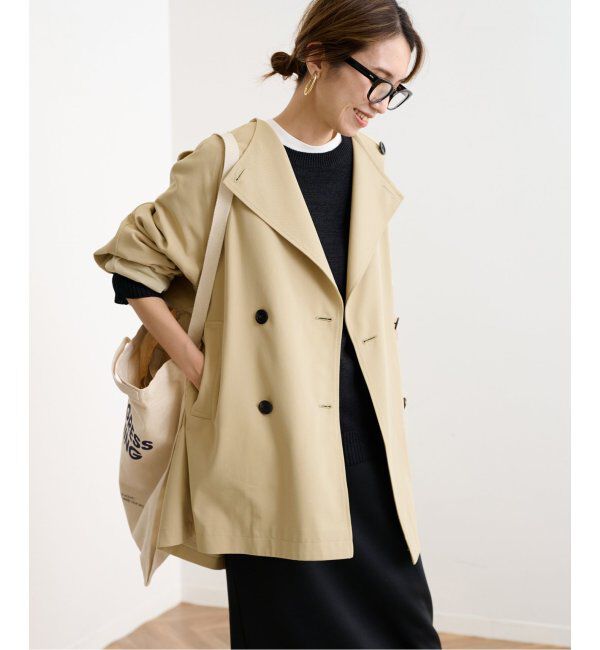 FRAMeWORK「ショートトレンチブルゾン」|トレンチコート|ベージュ