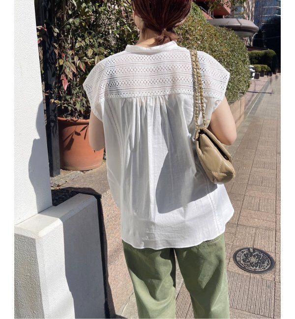 Spick and Span「≪追加≫ケミカルレーススタンドカラーブラウス」|シャツ・ブラウス|