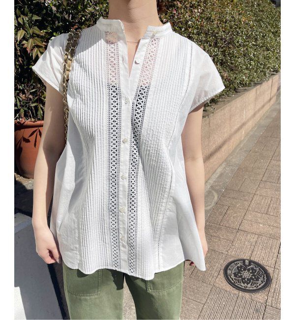 Spick and Span「≪追加≫ケミカルレーススタンドカラーブラウス」|シャツ・ブラウス|