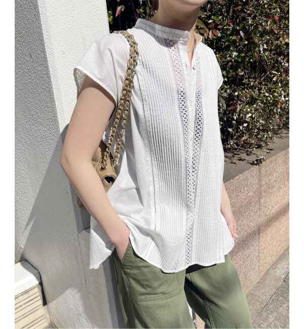 Spick and Span「≪追加≫ケミカルレーススタンドカラーブラウス」|シャツ・ブラウス|