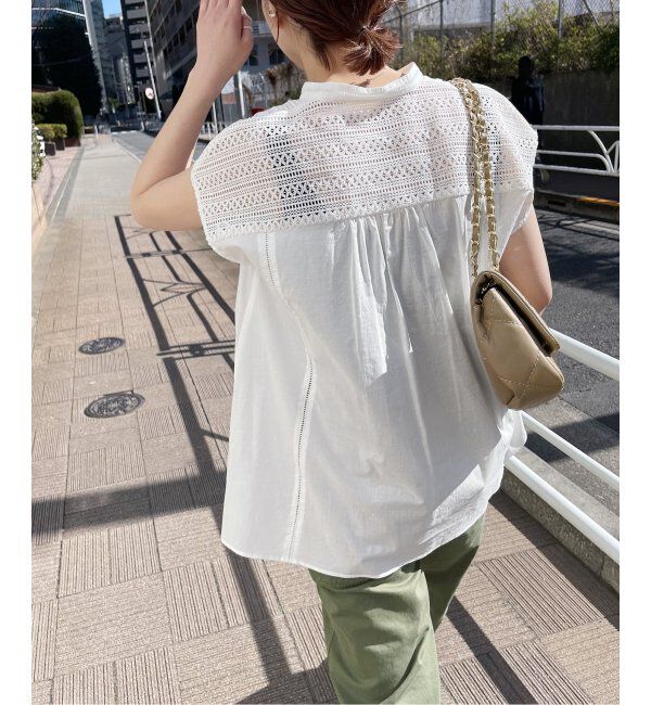 Spick and Span「≪追加≫ケミカルレーススタンドカラーブラウス」|シャツ・ブラウス|