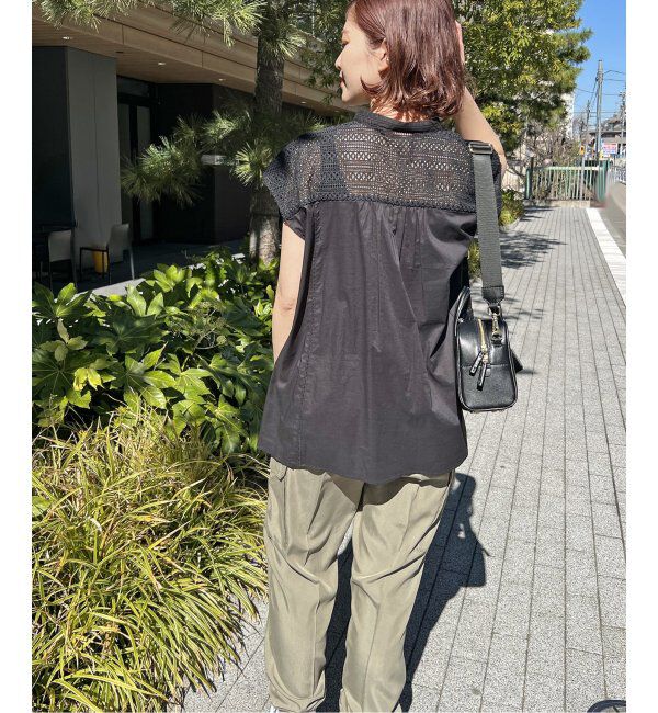 Spick and Span「≪追加≫ケミカルレーススタンドカラーブラウス」|シャツ・ブラウス|