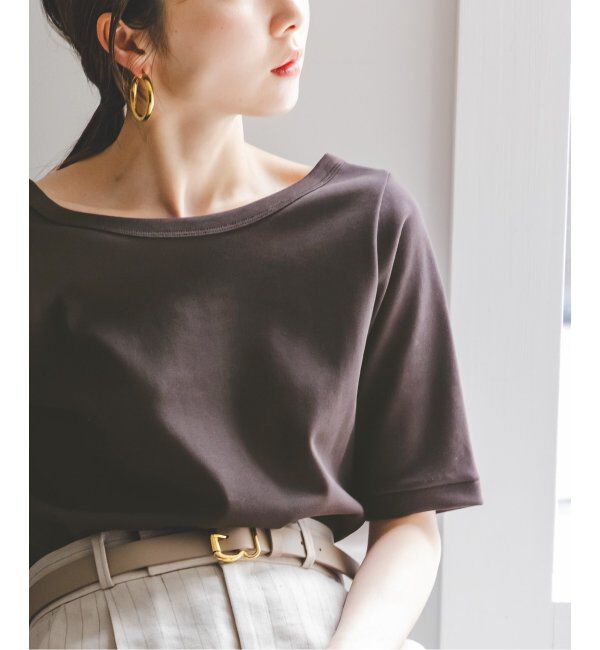 NOBLE「《追加》スビンコットンソフトスクエアーネックTシャツ 2」|Tシャツ・カットソー|