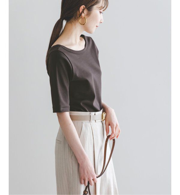 NOBLE「《追加》スビンコットンソフトスクエアーネックTシャツ 2」|Tシャツ・カットソー|