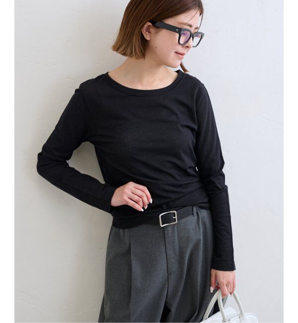 U by SPICK&SPAN「《追加2》C/NY シアートップス」|Tシャツ・カットソー|ブラック