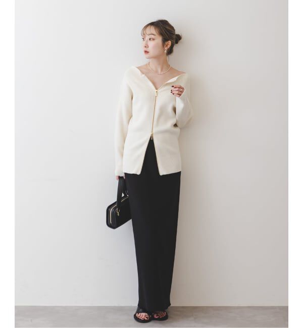 NOBLE「《追加》【洗える】コンフォートジャージーライクタイトスカート 4」|スカート|