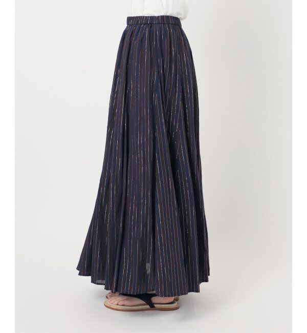 Spick and Span「HYU ストライプギャザーフレアスカート」|スカート|