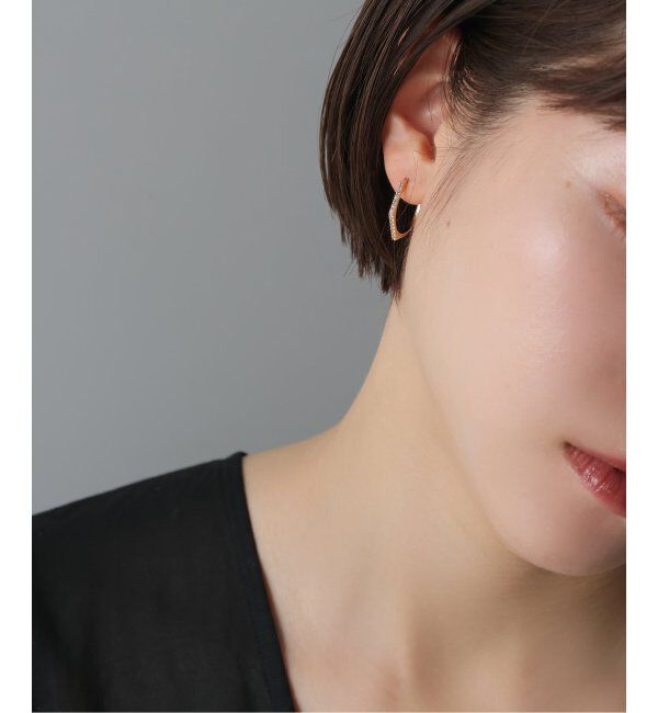 Lilas by Spick&Span「arrowラインホワイトトパーズピアス K10(両耳)」|ピアス|