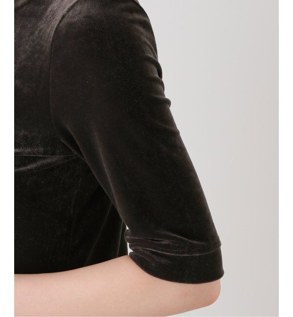 Spick and Span「《追加》ベロアハーフスリーブプルオーバー」|Tシャツ・カットソー|