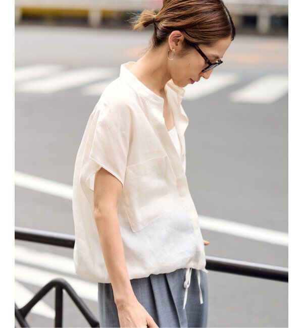 FRAMeWORK「≪追加≫キャップスリーブドロストシャツ」|シャツ・ブラウス|ナチュラル