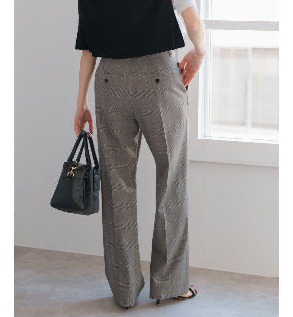 Spick and Span「ウォッシャブルチェックストレッチパンツ」|スラックス|