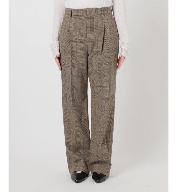 Spick and Span「ウォッシャブルチェックストレッチパンツ」|スラックス|