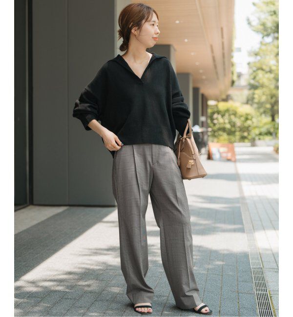 Spick and Span「ウォッシャブルチェックストレッチパンツ」|スラックス|