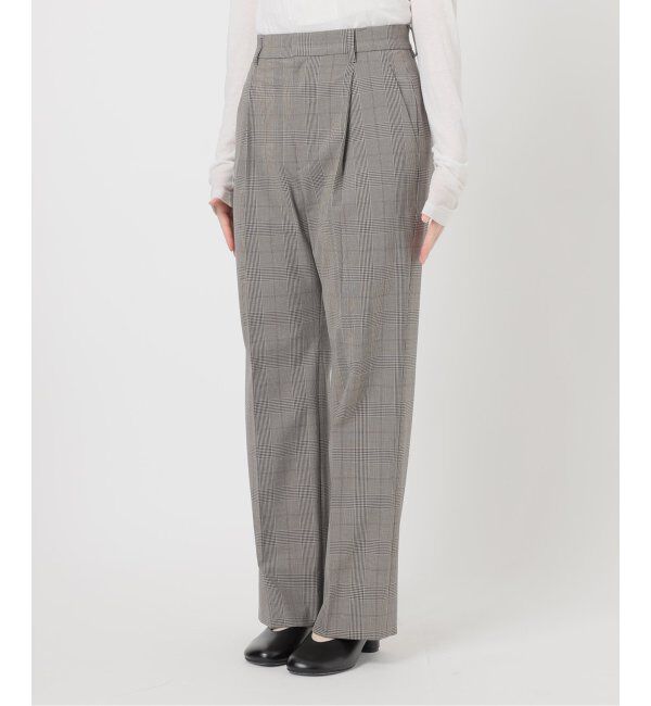 Spick and Span「ウォッシャブルチェックストレッチパンツ」|スラックス|