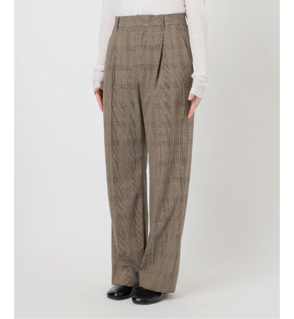 Spick and Span「ウォッシャブルチェックストレッチパンツ」|スラックス|