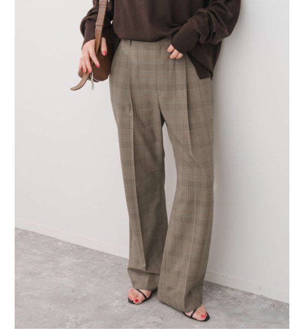 Spick and Span「ウォッシャブルチェックストレッチパンツ」|スラックス|