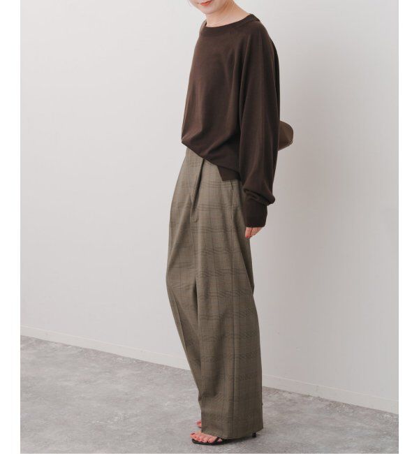 Spick and Span「ウォッシャブルチェックストレッチパンツ」|スラックス|