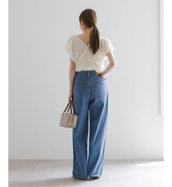 NOBLE「【洗える】レオパードジャガードデコルテVブラウス」|シャツ・ブラウス|