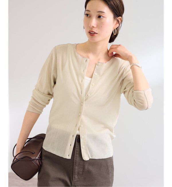 FRAMeWORK「≪追加 / 新色≫チュールフロッキーカーディガン」|カーディガン|ホワイト A