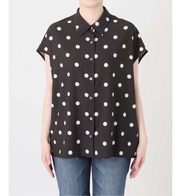 Spick and Span「《WEB限定3追加》ドットフレンチスリーブシャツ」|シャツ・ブラウス|