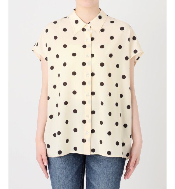 Spick and Span「《WEB限定3追加》ドットフレンチスリーブシャツ」|シャツ・ブラウス|