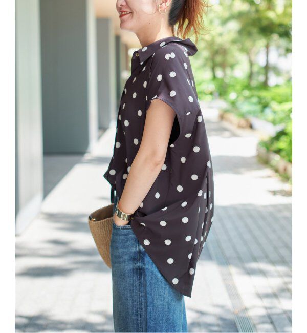 Spick and Span「《WEB限定3追加》ドットフレンチスリーブシャツ」|シャツ・ブラウス|