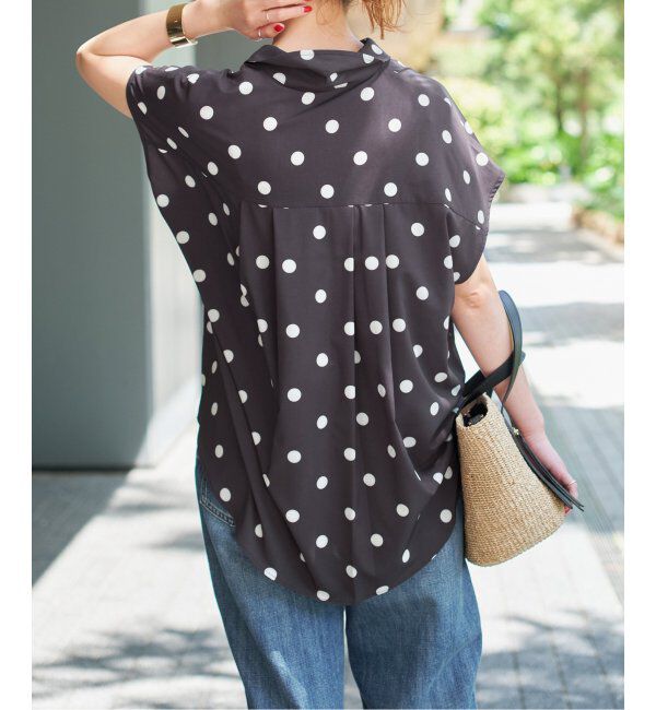 Spick and Span「《WEB限定3追加》ドットフレンチスリーブシャツ」|シャツ・ブラウス|